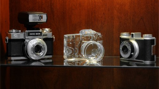 Illustration for article titled These Crystal DSLR Bookends Are the Clearest Cameras Ever